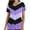 Purple, variant on QATAINLAV Scrubs for Women Color Block Printed Short Sleeve V Neck Nursing Scrub Tops Holdiay Medical Working Uniform T-Shirts with Pockets Casual Caregiver Top Gifts for Nurse Blue XXL