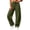 Army Green, variant on Women's Fleece Barrel Pants Elastic Waist Drawstring Sweatpants Fall Casual Workout Going Out Trouser With Pockets