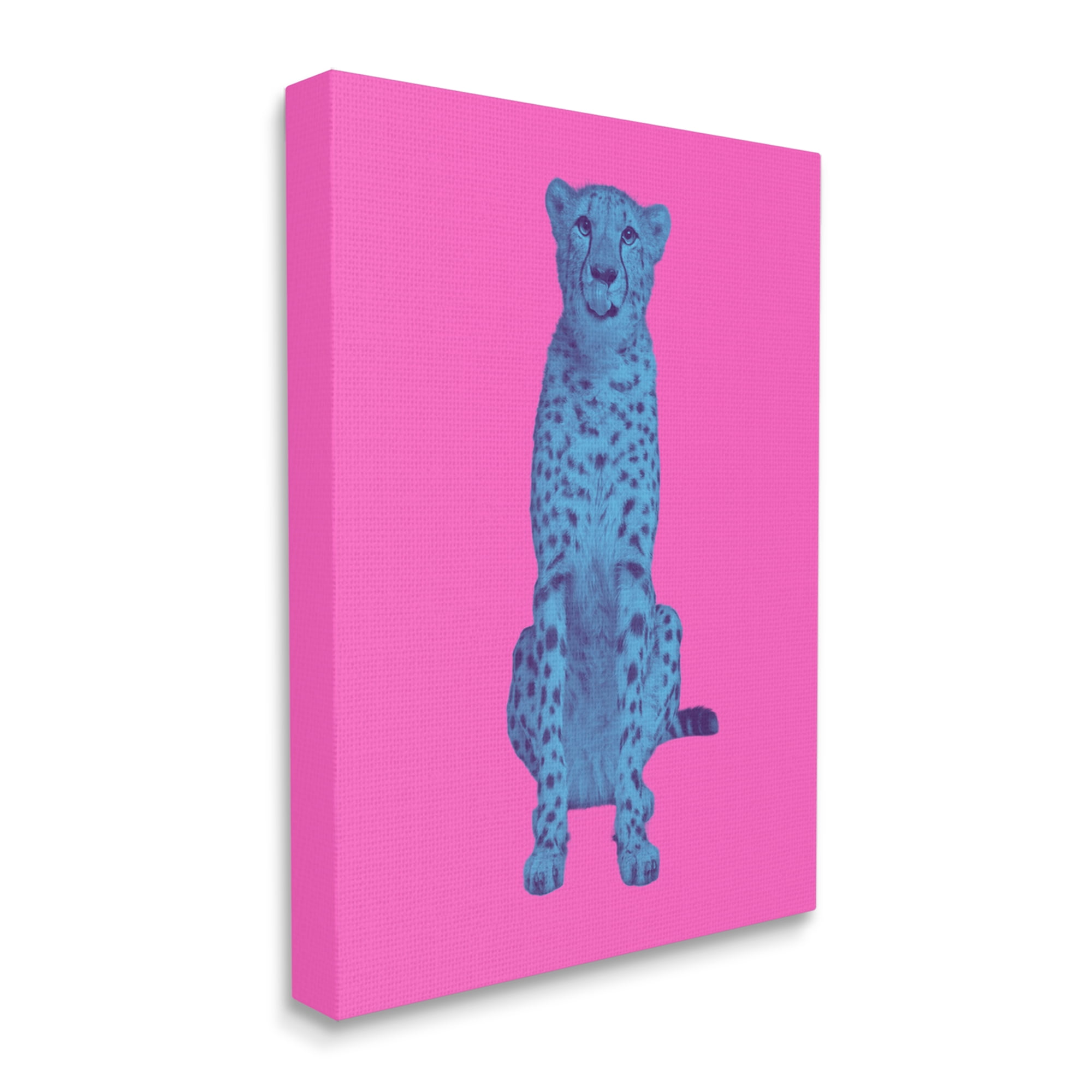 Stupell Industries Bold Leopard on Pink Animals & Insects Painting Gallery Wrapped Canvas Art Print Wall Art, 24 x 30