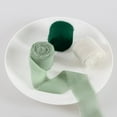 thumbnail image 4 of FGY Chiffon Ribbon 3 Rolls 1.5”x 7Yd Fringe Ribbons Silk Chiffon Ribbons for Wedding Invitations,Bouquets,Gifts Wrapping,Decorations (Green), 4 of 6