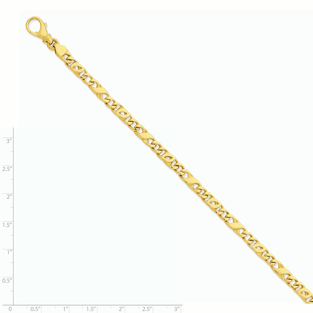 14k Yellow Gold Solid 5.00mm Fancy Link Chain - image 2 of 2