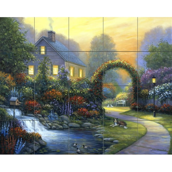 Tile Mural Kitchen Backsplash - Serenity - by John Zaccheo