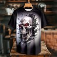 thumbnail image 3 of adaychics Mens Skull T Shirts Crew Neck Horror T-Shirt Novelty Short Sleeve Summer Tops for Daily Wear Holiday Party, 3 of 6