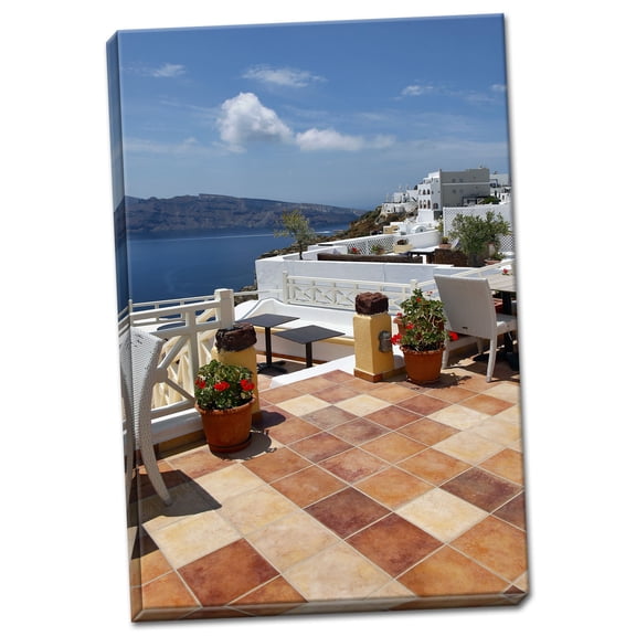 Gango Home Decor Terra Cotta Deck Caldera by Larry Malvin (Ready to Hang); One 24x36in Hand-Stretched Canvas
