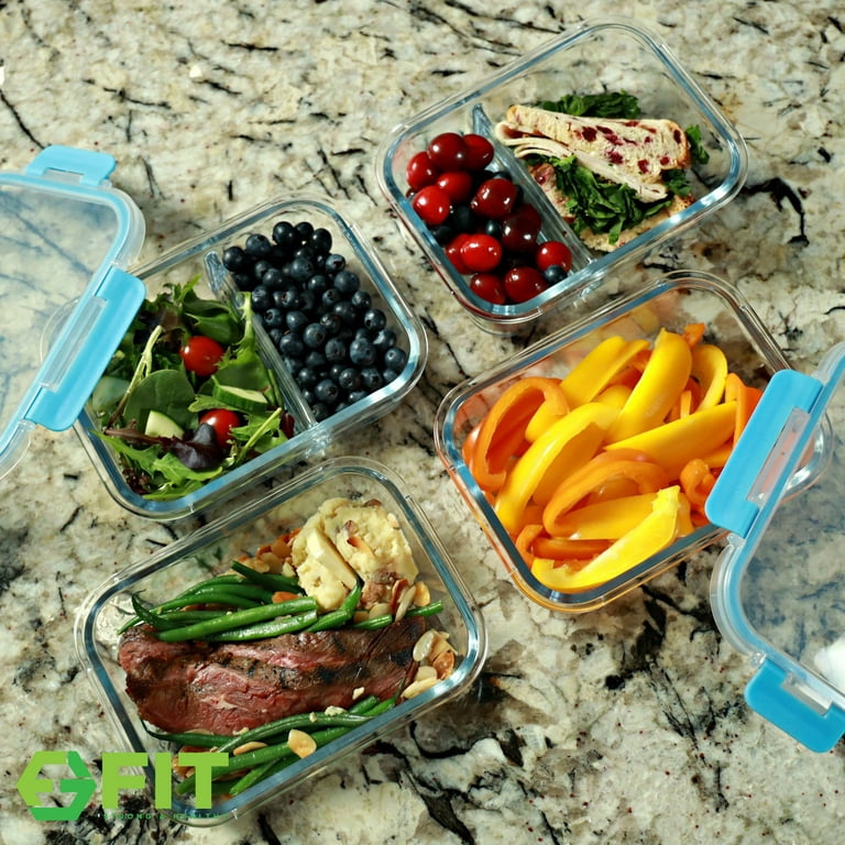 Superior Glass Meal Prep Containers - 3-pack (28oz) BPA-free Airtight Food Storage  Containers with 100% Leak Proof Locking Lids, Freezer to Oven Safe Great  on-the-go Portion Control Lunch Containers 
