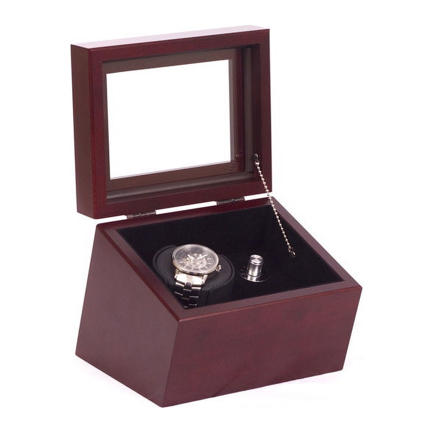 The Brigadier, Single Watch Winder in Solid Cherry. Featuring 4 winder programs
