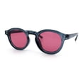 thumbnail image 4 of Hipster Keyhole Bridge Round Horn Rim Plastic Gentlemanly Sunglasses [Slate - Red], 4 of 8