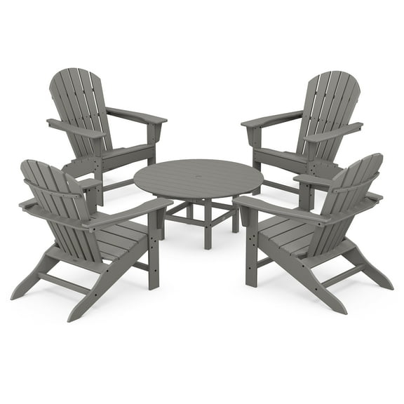 POLYWOOD South Beach 5-Piece Conversation Group in Slate Grey