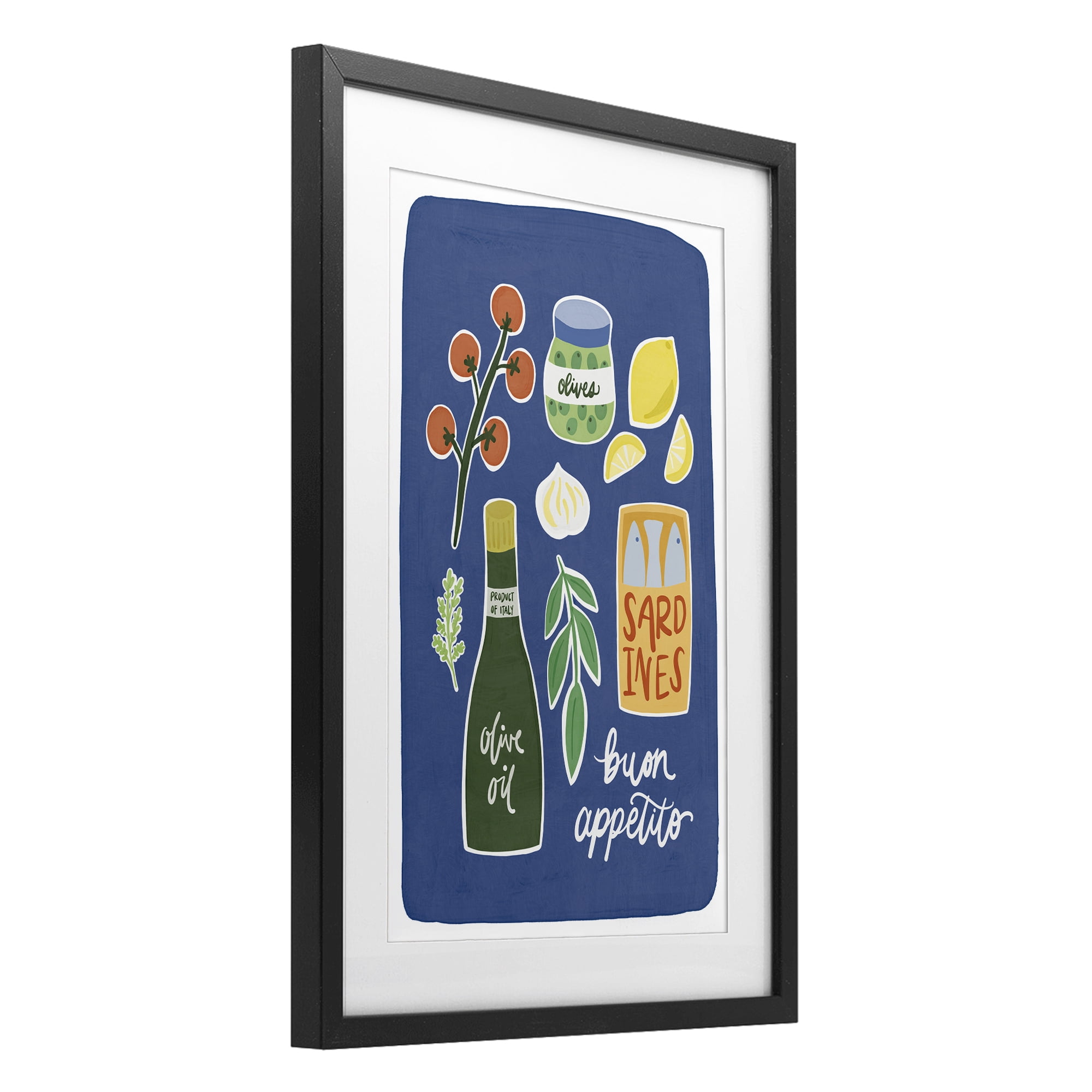 Stupell Industries Italian Kitchen Necessities Black Framed Print Under Glass, design by Amanda Houston