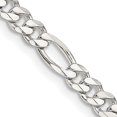 thumbnail image 1 of 925 Sterling Silver 4.5mm Figaro Chain Necklace Pendant Charm, 1 of 9