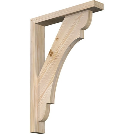

Ekena Millwork 3 1/2 W x 20 D x 28 H Olympic Block Smooth Bracket w/ Offset Brace Douglas Fir