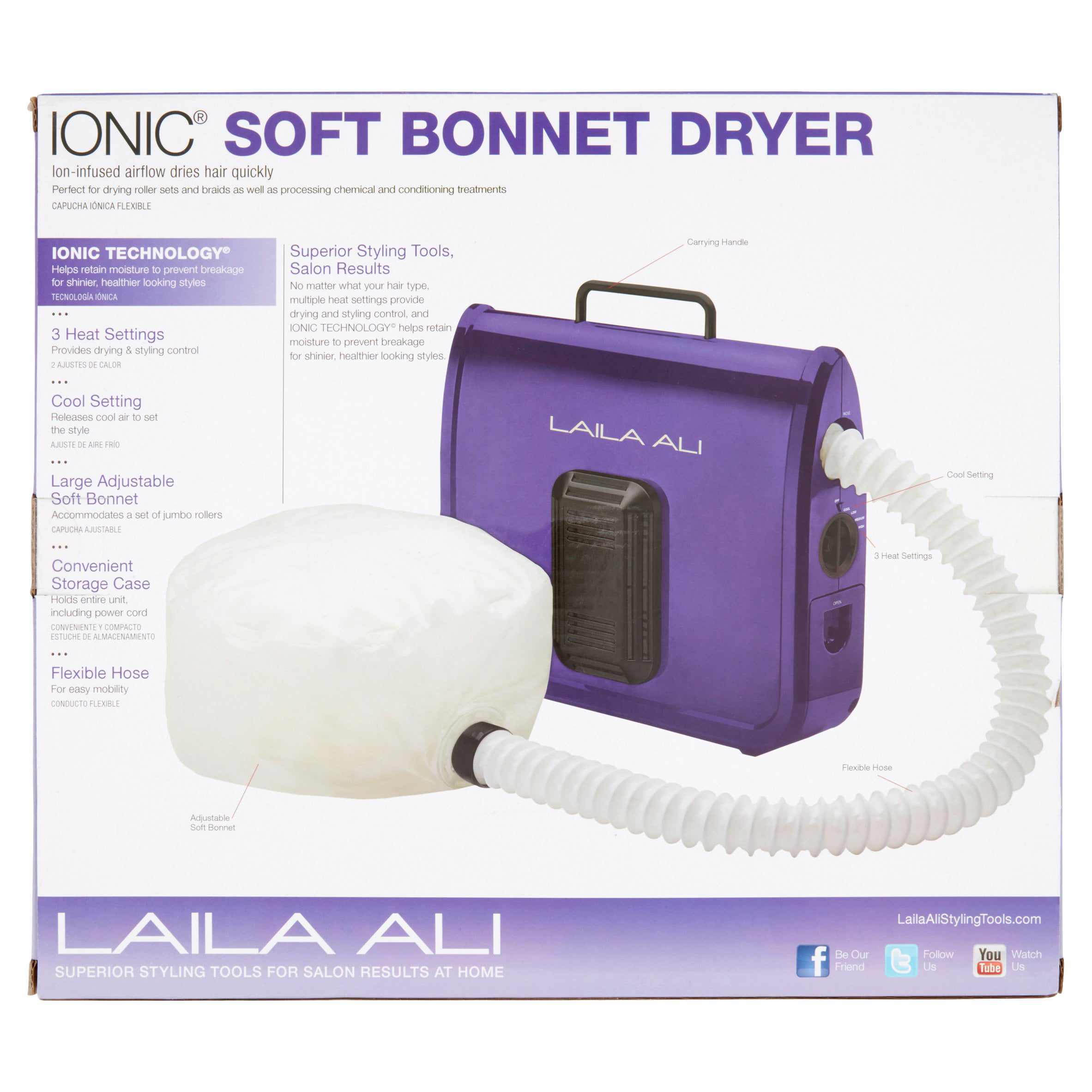 Laila Ali Ionic Soft Bonnet Dryer Walmartcom