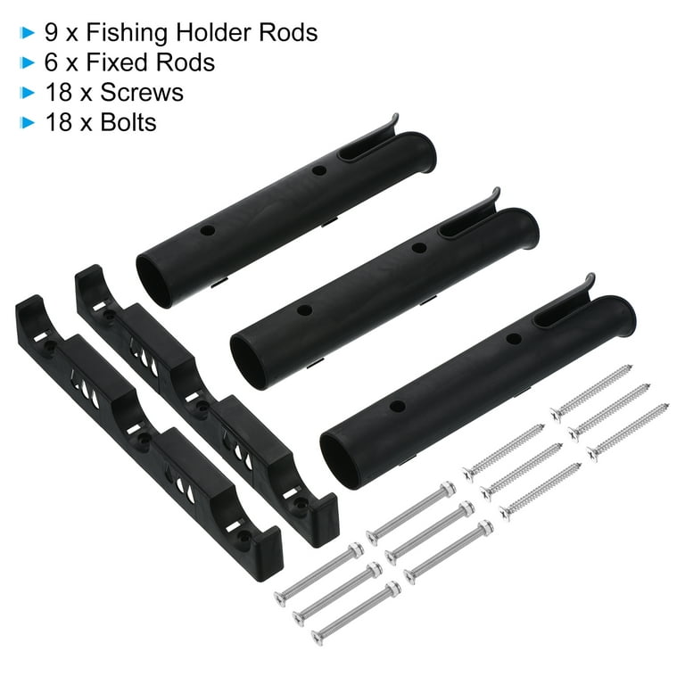 Wall Mounted Fishing Rod Holders Tubes Links Fishing Rod Holder Rack Rests  (3-Pole-Black) : : Sports, Fitness & Outdoors