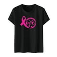 thumbnail image 2 of Lenago Blouses pour Femmes Habillées Décontractées Mode Décontractée Femmes Manches Courtes Imprimées Dames Manches Courtes Col Rond Blouses Hauts T-Shirt Cancer du Sein Chemises pour Femmes en Solde, 2 of 4