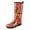 Orange Floral, variant on Women’s Tall Rain Boots Waterproof Garden Boots for Women, Floral Print Non-Slip Sole, Lightweight Durable Outdoor Boots, Orange Flower, Size 9