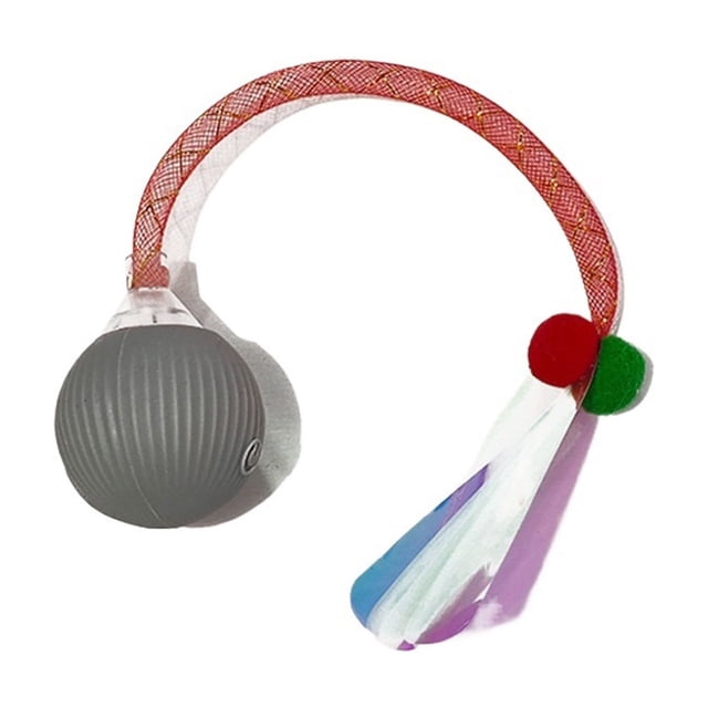 Interactive Cat Toy Ball, Upgraded Interactive Electric Rolling Ball with Teasing Tail, Moving Cat Toy