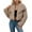 Khaki, variant on Yigetop Women's Fur & Faux Fur Jackets & Coats Women's 2025 Winter Coats Fleece Cropped Jacket Long Sleeve Warm Outerwear Fall Clothes Faux Fur Jacket Women Beige L
