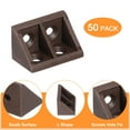 thumbnail image 3 of Uxcell 50Pcs Plastic Corner Braces, 90 Degree Furniture Angle Brackets, Brown, 3 of 6