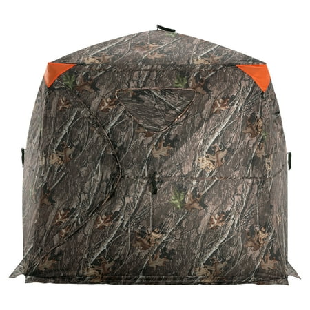 SKYSHALO Hunting Shelter 270° Visibility Ground Shelter 4-5 Person Instant Setup Wildlife Blind with Transport Bag Durable Outdoor Hunting Hub
