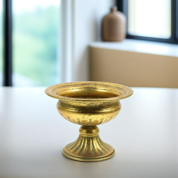 Raindrops 1Pcs Golden Metal Flower Pot for Plants Decor 16.0X16.0X5.1In