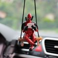 thumbnail image 2 of Colgante de espejo retrovisor de coche de Deadpool de dibujos animados "Lee un libro" "Chúpalo" Accesorios interiores del colgante del coche Mini modelo Juguetes Figuras de acción, 2 of 5