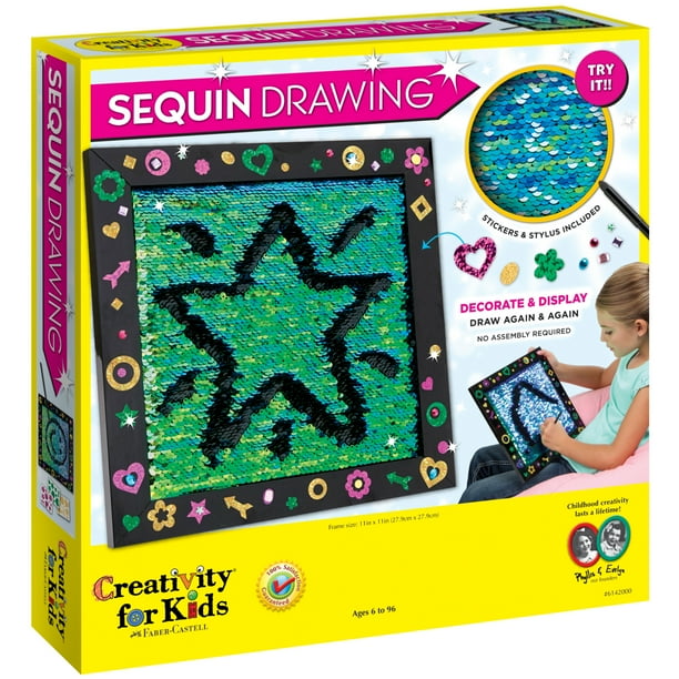 Creativity For Kids Sequin Drawing Craft Kit Walmart Com Walmart Com