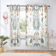 thumbnail image 6 of Window Curtain Panels Cotton Linen Decorative Curtains - Symmetrical Christmas Trees and Gold Line Window Shade Backdrops for Home Office Sunroom Country House, 6 of 7
