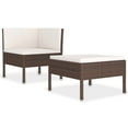 thumbnail image 4 of vidaXL Patio Furniture Set 2 Piece Patio Sectional Sofa with Table Poly Rattan, 4 of 25