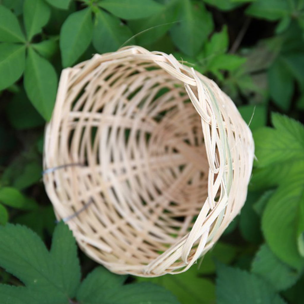 5x Natural Bird Nest Woven Bamboo Finch Canary House Bedding Nesting Cage Cave 