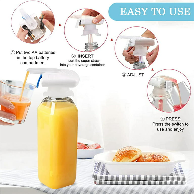 The Magic Bottle Tap Automatic Drink Milk Dispenser Straw Suction Pump  Automatic Juice Beverage Straw Spill Proof Hands-Free