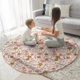 thumbnail image 3 of Breast Cancer Awareness Pink Ribbon Floral Pattern Round Blanket,Comfortable Soft Flannel Throw Blanket,All Season,Warm Lightweight Blankets for Sofa Bed Couch Living Room Chair 60"x60", 3 of 5