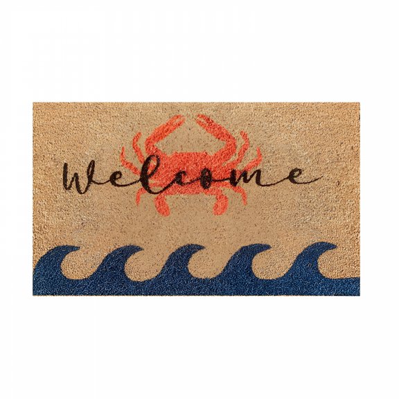 DERONA Cute Crab Summer Doormat Decorative Front Door Mat Coir Doormat for Outdoor Entrance Minimalist Original Design for Indoor Floor Mat Bath Room Home Decoration 16X24In