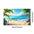 thumbnail image 3 of Tropical Palm Trees Beach Scene Ocean View Relaxation Banner for Vacation Home Decor Wedding Party, 3 of 7