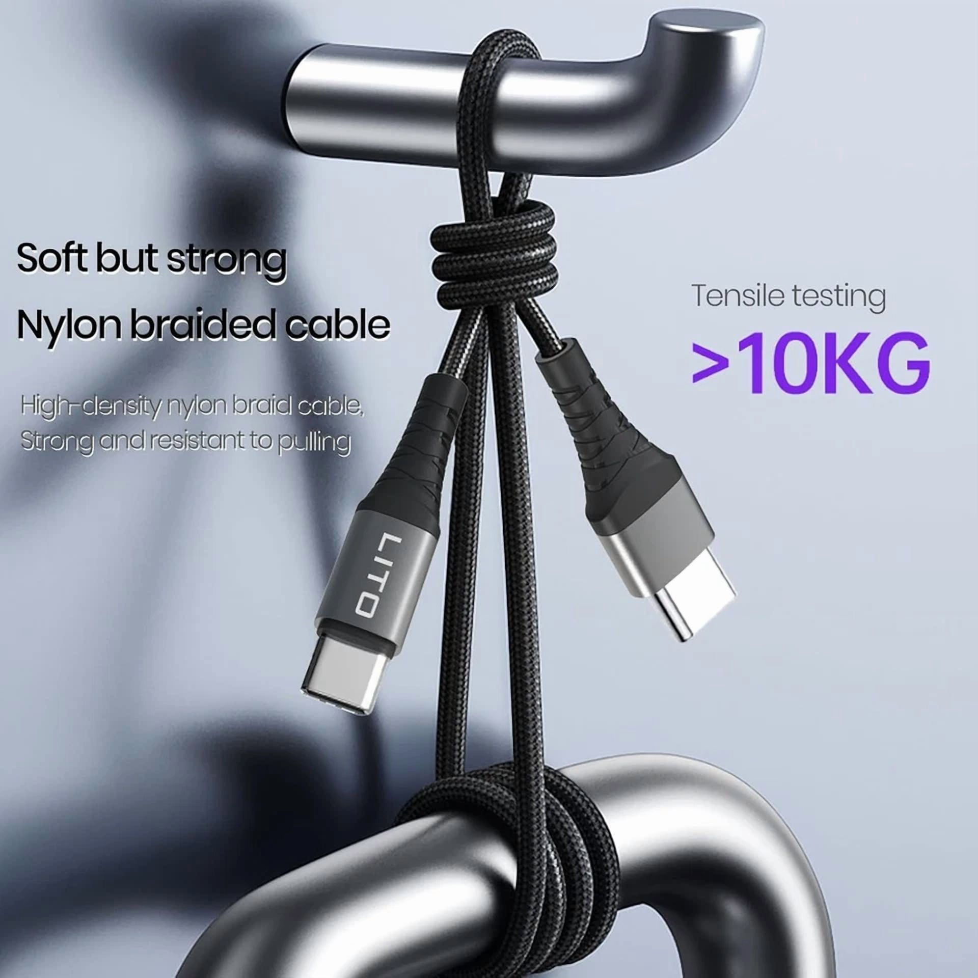 CIRCLE- 2-Pack Usb C To C Cable 3.3Ft–60W Pd Fast Charging, 3.3+3.3Ft, Black