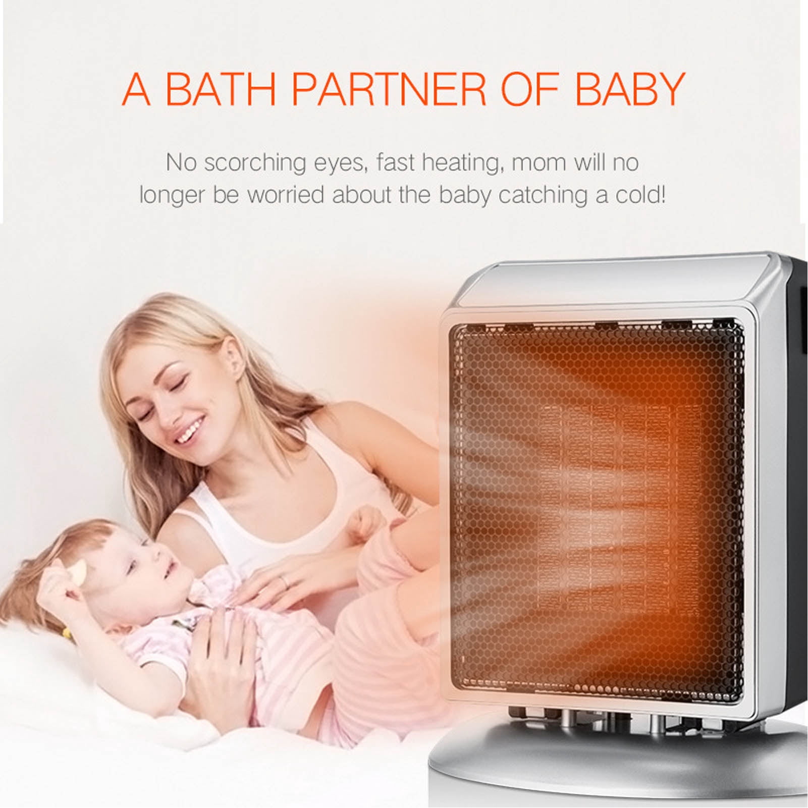 Camkey Portable Electric Space Heater 400W/900W Safe and Quiet Ceramic  Heater Fan, 2 Modes Heat Up 200 Square Feet for Indoor Use, Silver -  Walmart.com