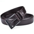 thumbnail image 3 of Beltox Men Coffee Belt Casual Dress Jeans 1.25” Wide w Black Buckle 38, 3 of 6