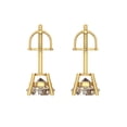 thumbnail image 4 of 1.5 Ct Round Cut Studs Yellow Moissanite 14K Yellow Solid Solid Gold Everyday Dainty Earrings Screw Back, 4 of 7
