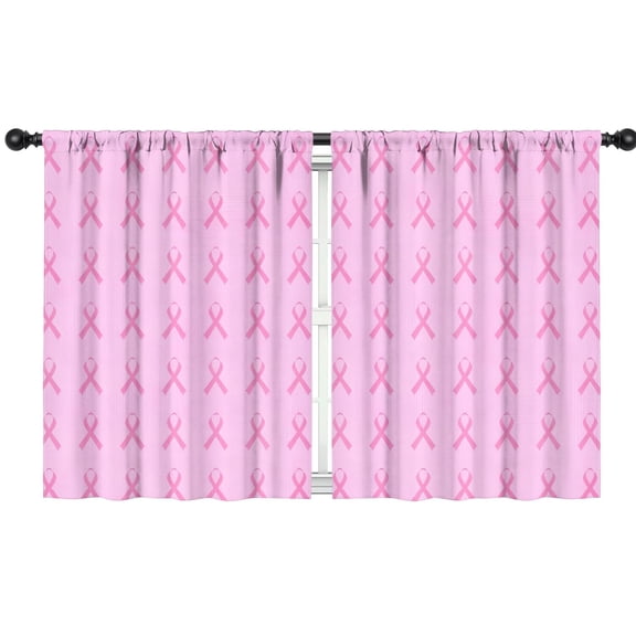 Blackout Kids Curtains,Pink Breast Cancer Childrens Insulated Curtains Set Of 2,Bedroom Essentials,Toddler Room Decor 42"x54"