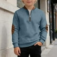 thumbnail image 2 of REDARER Boys Color Block Quarter Zip Sweatshirt Long Sleeve Winter Warm Casual Top for Youth,12-13 Years, 2 of 4