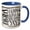 Blue/White, variant on 3drose, Modern Black and Image of Gold Brush Stroke Eighty Happy Birthday, 11oz Mug