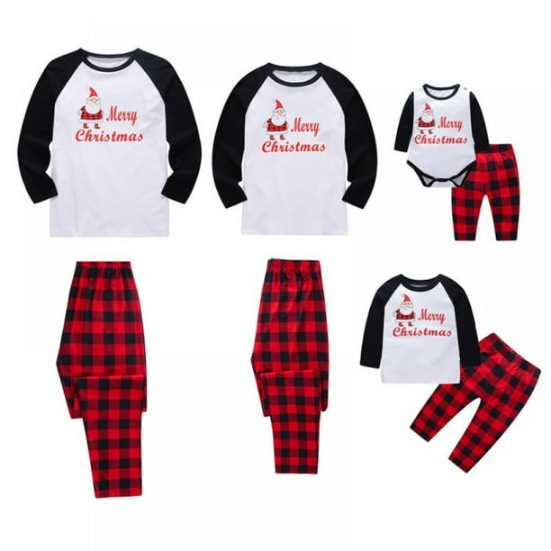 Matching Family Christmas Pajamas Sets, Classic Plaid Stripe Xmas PJs