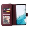 thumbnail image 2 of Allytech Samsung Galaxy A54 Wallet Case with 9 Card Slots & Zipper Pouch for Women Men, Magnetic Closure Kickstand Durable PU Leather Wristlet Strap Folio Flip Luxury Cover - Winered, 2 of 8