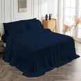 thumbnail image 3 of DNG Creations 4-Piece Long Ruffle Sheet Set 12-Inch Deep Pocket (Solid Navy Blue - Full), 3 of 7