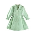 thumbnail image 2 of gljltg Girls Jacket Classic Double Breasted Tie Knot Long Sleeve Kids Trench Coats 2024 Spring Autumn Fashion Clothes Outwear, 2 of 6