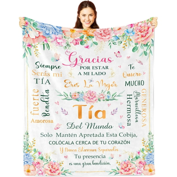 LHSHID Tia Gifts Regalos para Tía En Español Aunt Gifts in Spanish Gifts for Tia La Mejor Tia Del Mundo Feliz Cumpleaños Tia Regalo De Cumpleaños para Mi Tia Menta Throw Blanket 30"x40"