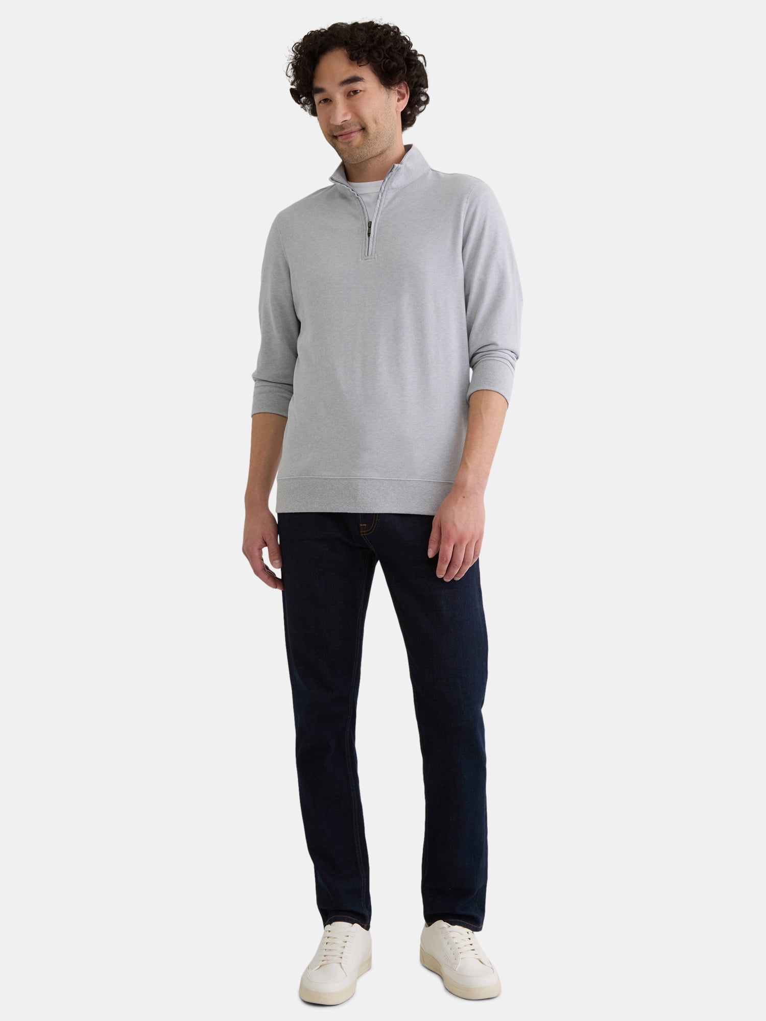 George Men's and Big Men's Knit Jersey Quarter Zip Pullover with Long Sleeves, Sizes S-3XL