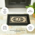 thumbnail image 4 of Evergreen Cambridge Monogram Burlap Sassafras Indoor Outdoor Switch Doormat Letter J 1'10"x10" Brown, 4 of 4