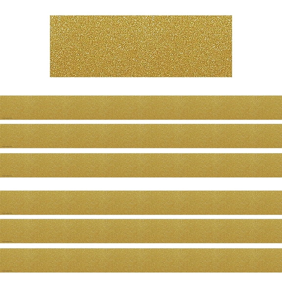 Teacher Created Resources Confetti Gold Straight Border Trim, 35 Feet Per Pack, 6 Packs