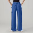 thumbnail image 3 of Pantalones cargo holgados para mujer: cintura elástica, color liso, estilo informal, primavera/verano, tallas S-XXL, 3 of 6