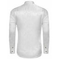 thumbnail image 2 of COOFANDY Mens Shirt White Dress Floral Rose Printed Button Down Wedding Party, 2 of 6